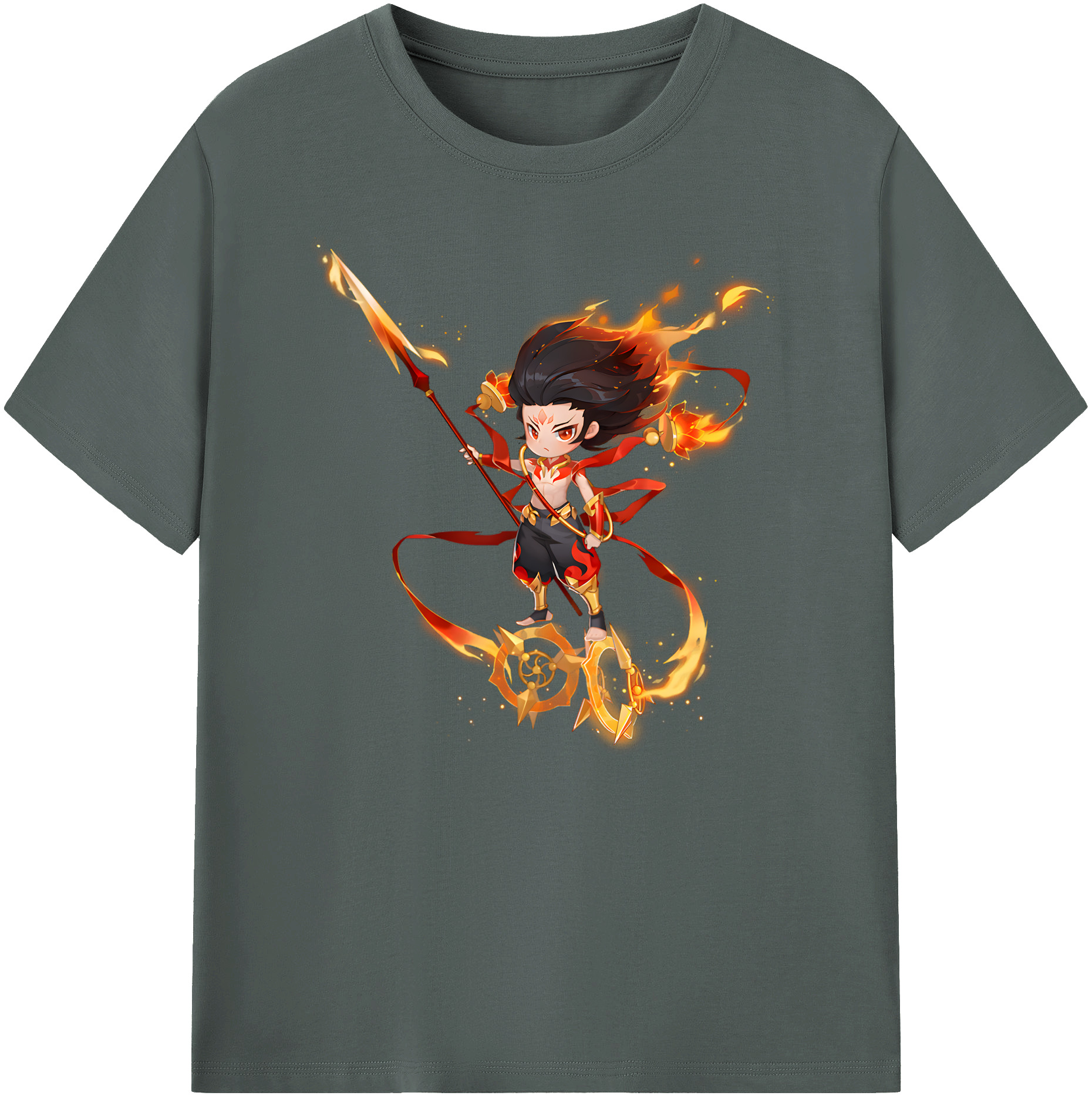 （画像用） Ne Zha 2 ナタ 魔童の大暴れ 綿100％ メンズ半袖Tシャツ｜肌触りやわらか＆通気性